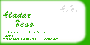 aladar hess business card